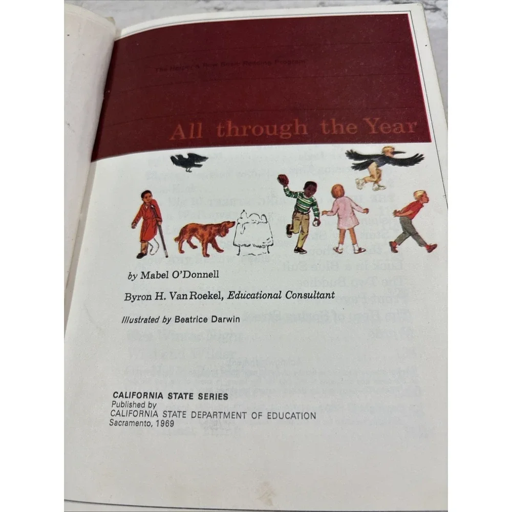 Vintage 1969 California State Textbook – All Through the Year Reader